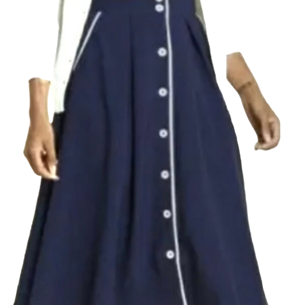 Modcloth Blue Button Front Skirt